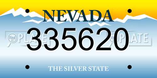 335620 Nevada License Plate