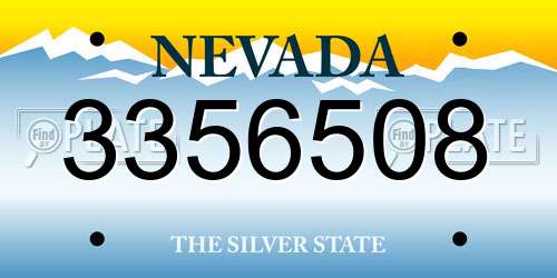 3356508 Nevada License Plate
