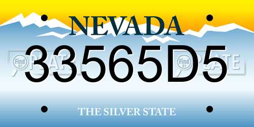 33565D5 Nevada License Plate