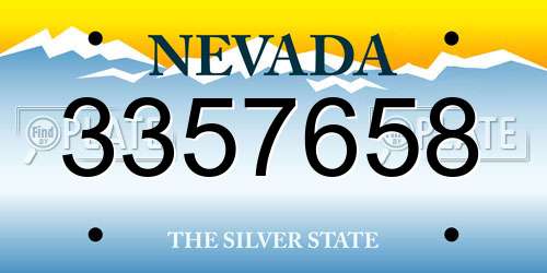 3357658 Nevada License Plate