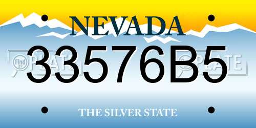 33576B5 Nevada License Plate
