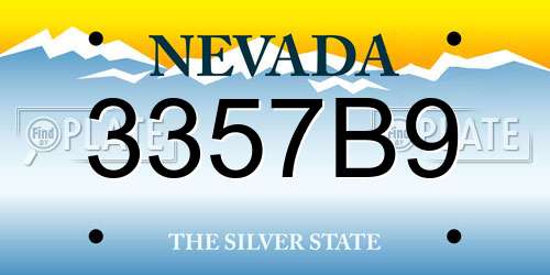 3357B9 Nevada License Plate
