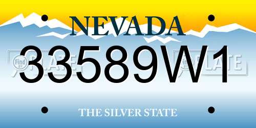 33589W1 Nevada License Plate