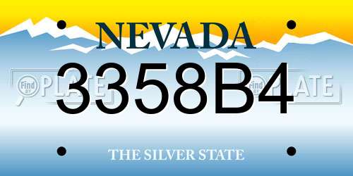 3358B4 Nevada License Plate