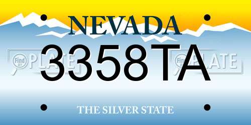 3358TA Nevada License Plate