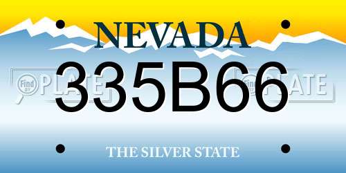 335B66 Nevada License Plate