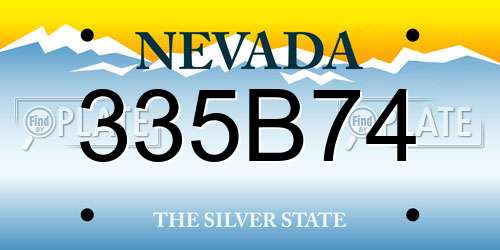 335B74 Nevada License Plate