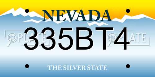 335BT4 Nevada License Plate