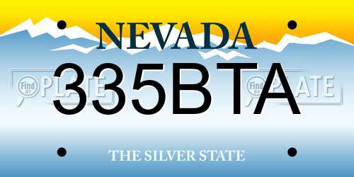 335BTA Nevada License Plate
