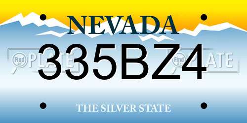 335BZ4 Nevada License Plate