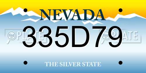 335D79 Nevada License Plate