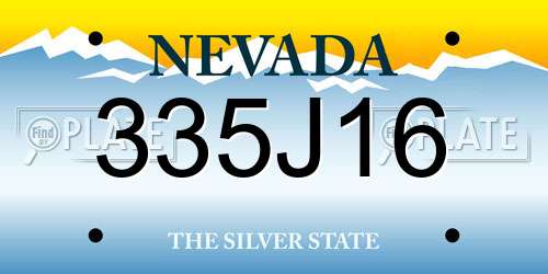 335J16 Nevada License Plate