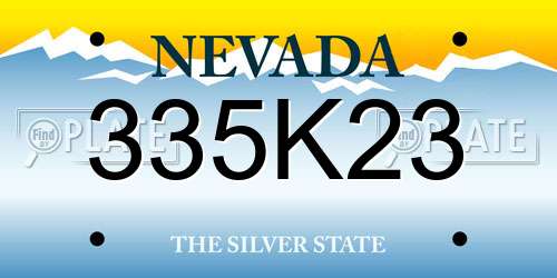 335K23 Nevada License Plate
