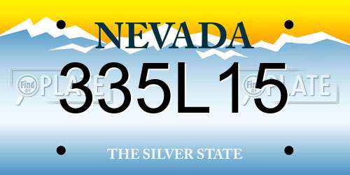 335L15 Nevada License Plate