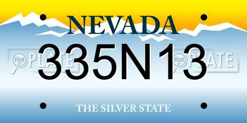 335N13 Nevada License Plate