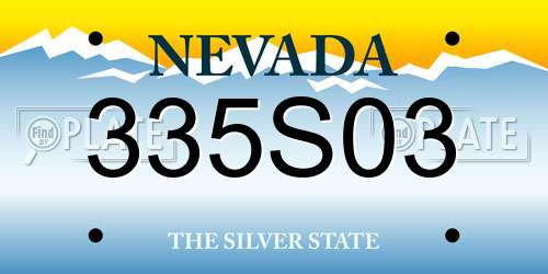 335S03 Nevada License Plate