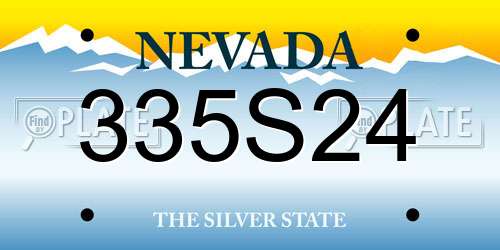 335S24 Nevada License Plate