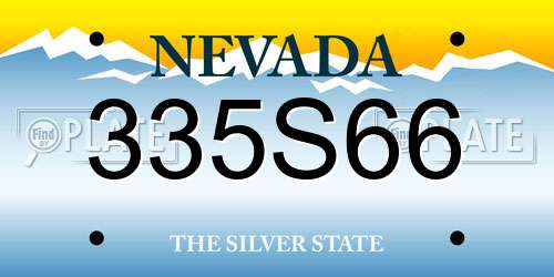 335S66 Nevada License Plate