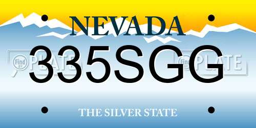 335SGG Nevada License Plate
