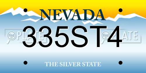 335ST4 Nevada License Plate