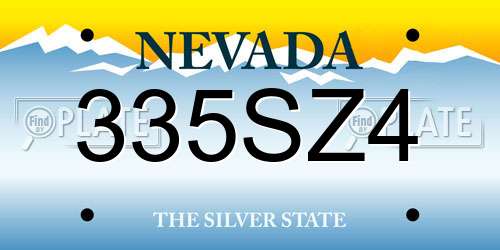 335SZ4 Nevada License Plate