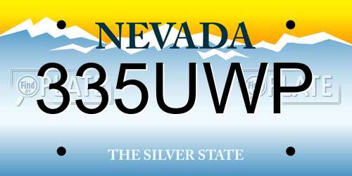 335UWP Nevada License Plate