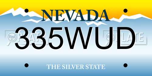 335WUD Nevada License Plate