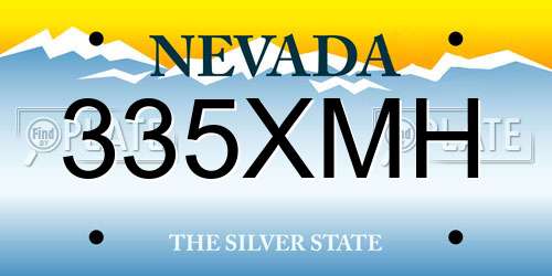 335XMH Nevada License Plate