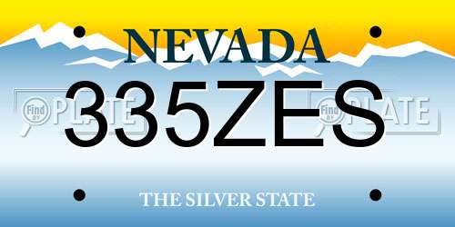 335ZES Nevada License Plate