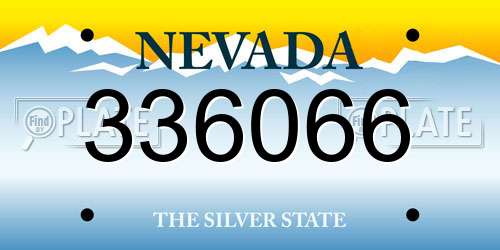 336066 Nevada License Plate