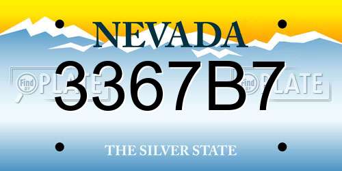 3367B7 Nevada License Plate