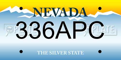 336APC Nevada License Plate