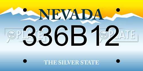 336B12 Nevada License Plate