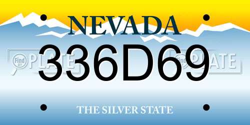 336D69 Nevada License Plate