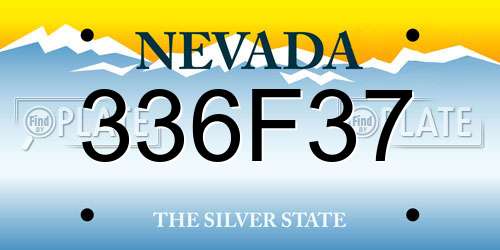 336F37 Nevada License Plate