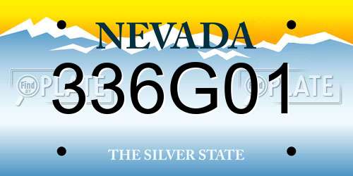 336G01 Nevada License Plate