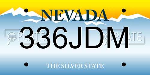 336JDM Nevada License Plate