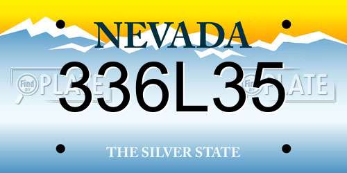 336L35 Nevada License Plate
