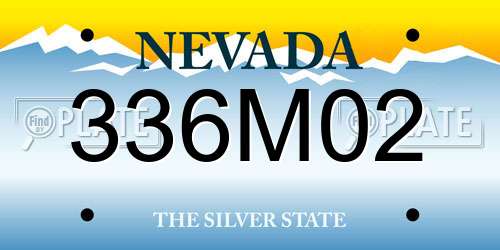 336M02 Nevada License Plate