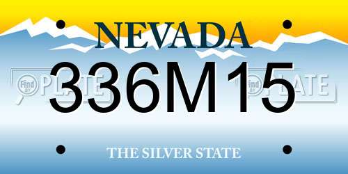 336M15 Nevada License Plate