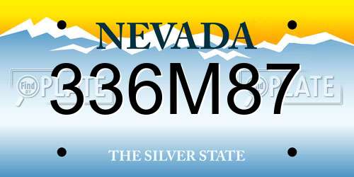 336M87 Nevada License Plate