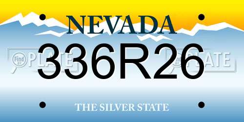 336R26 Nevada License Plate