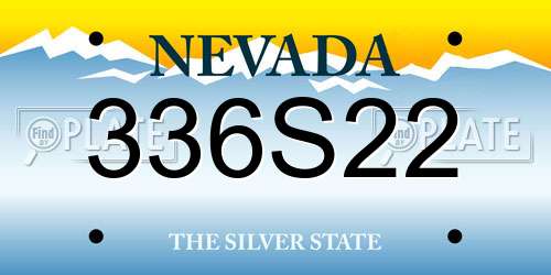 336S22 Nevada License Plate