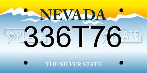 336T76 Nevada License Plate