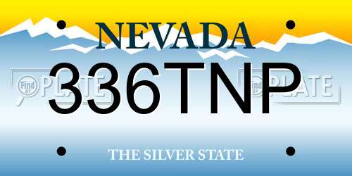 336TNP Nevada License Plate