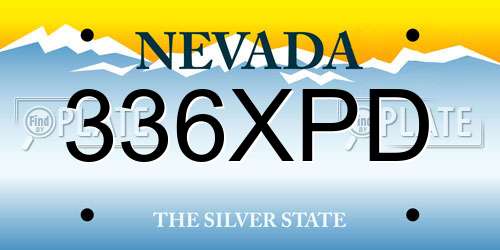 336XPD Nevada License Plate