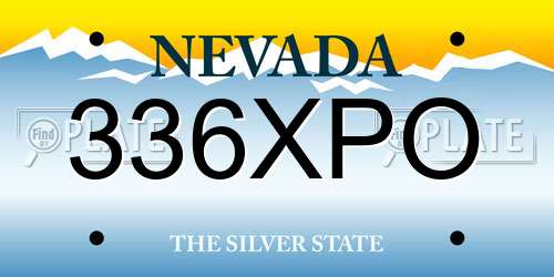 336XPO Nevada License Plate