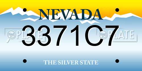 3371C7 Nevada License Plate