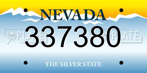 337380 Nevada License Plate