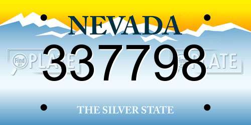 337798 Nevada License Plate